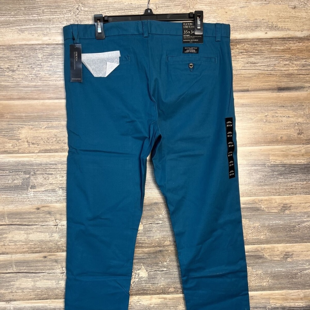 Banana Republic Men's Fulton Stretch Chino Skinny Fit Pants Teal NWT - Picture 4 of 4